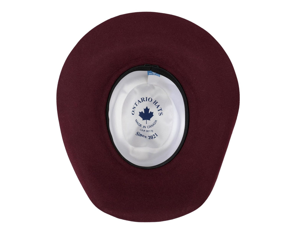 88075 burgundy fur felt Cowboy hat